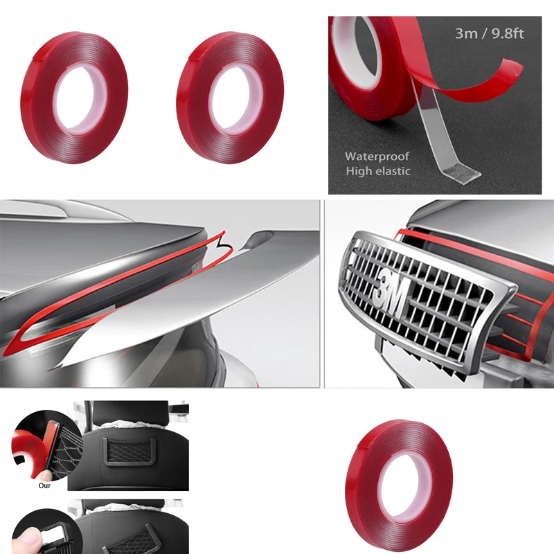 

3m Transparent Silicone Double Sided Tape Sticker For Car High Strength No Traces Adhesive Sticker Living Goods