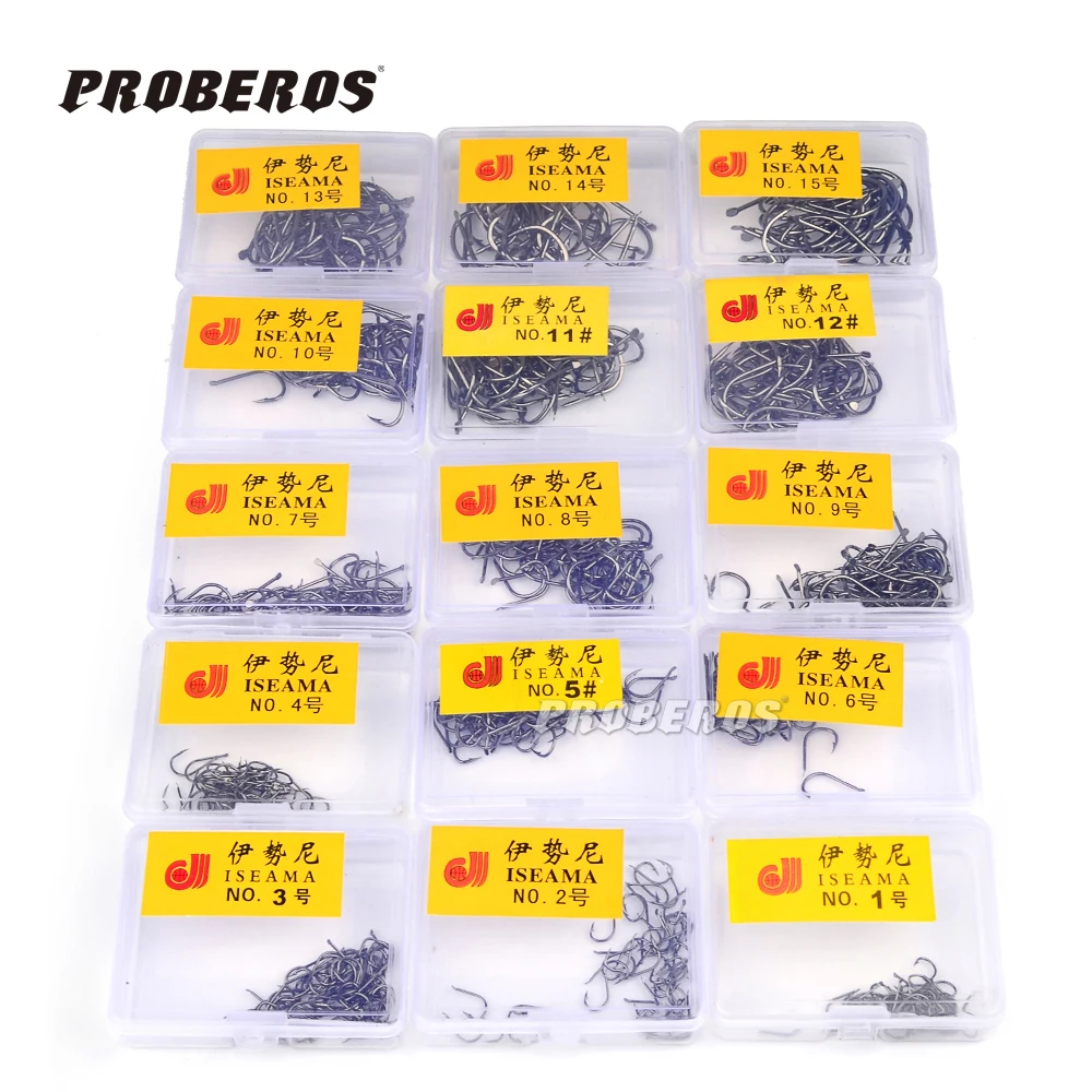1Box Iseama fishhook with plastic box 3 10 single hook High Qulity