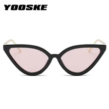 YOOSKE Cateye Солнцезащитные очки для женщин металлическая оправа Модные женские винтажные очки треугольные солнцезащитные очки сексуальные ретро женские UV400