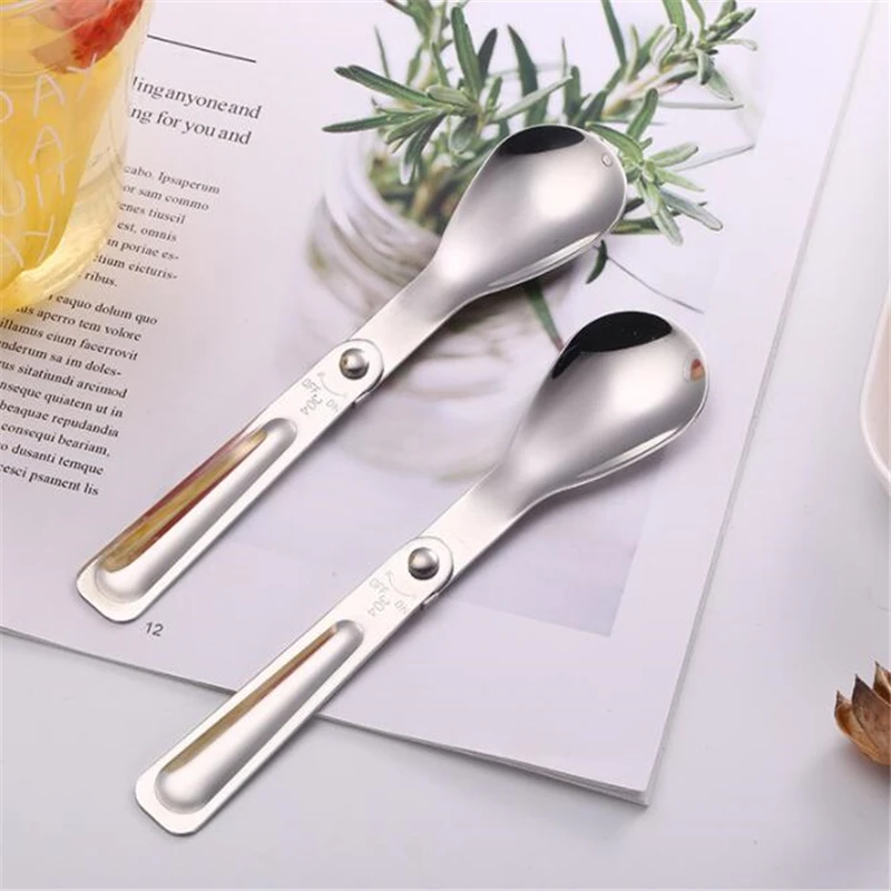Portable Folding Stainless Steel Soup Spoon Outdoor Camping Hiking