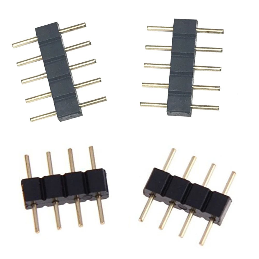 10 шт. 4 Pin RGB/5PIN коннектор RGBW адаптер штыревой штырь мужской тип двойной для RGB/RGBW 5050