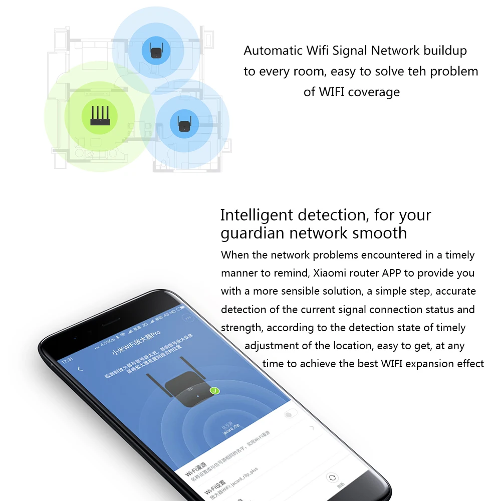 Original Xiaomi Mi WiFi Amplifier Pro 300Mbps Amplificador Repeater Signal Cover Extender Roteador Wireless Router Repetidor