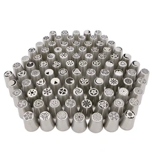 90 стилей из нержавеющей стали русские Кондитерские насадки для крема Кондитерские насадки для выпечки Кондитерские инструменты для украшения торта Формы для выпечки