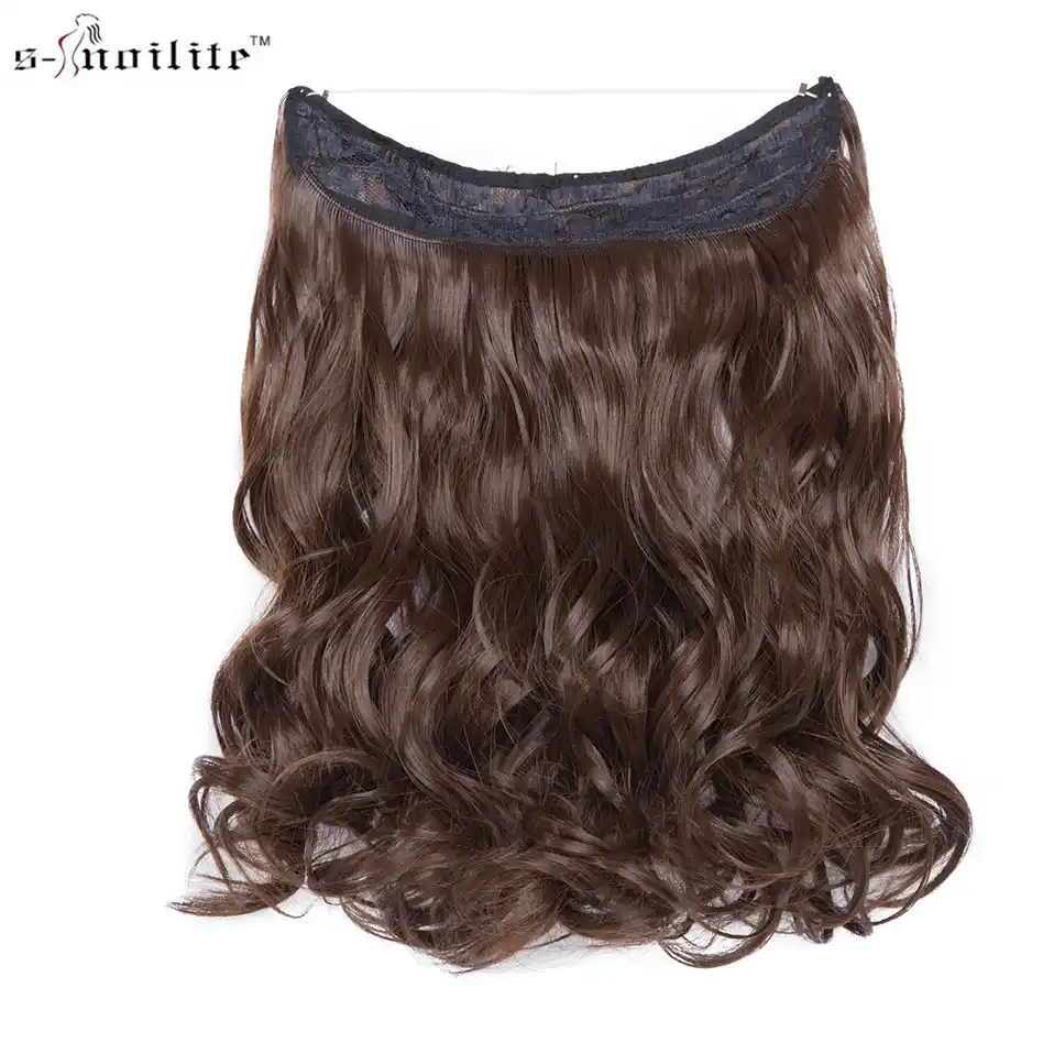 Snoilite 16 Inches Short Wavy Invisible Wire No Clips In Hair