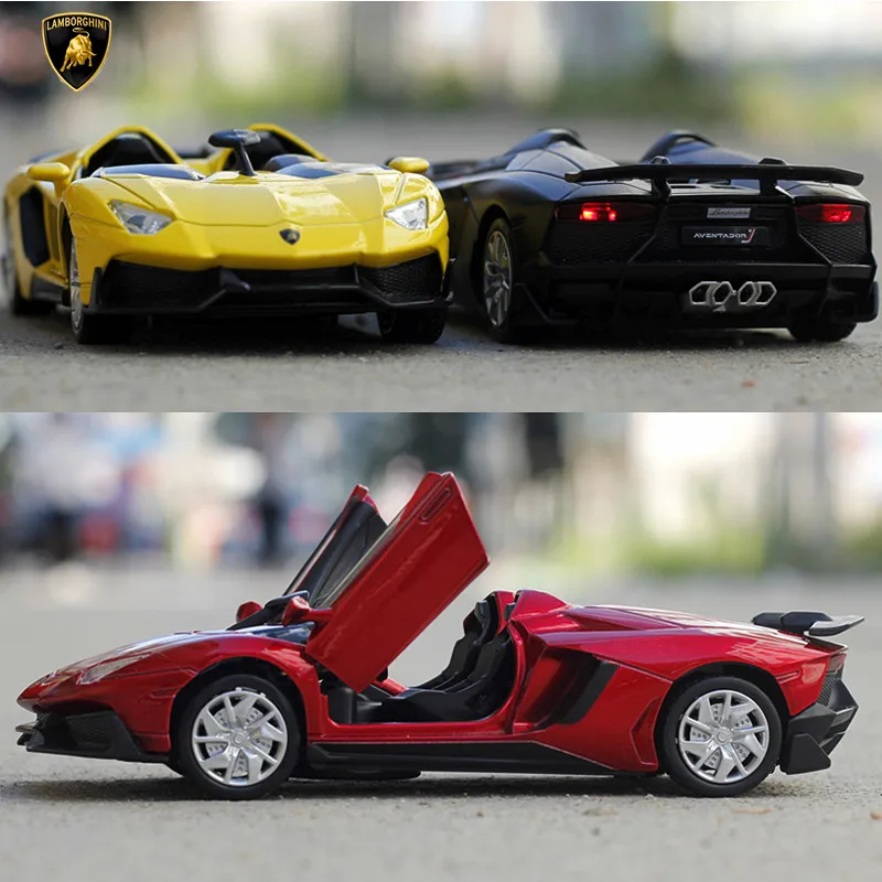 1 32 free shipping Aventador Alloy Diecast Car Model Pull Back Toy Car model Electronic Car