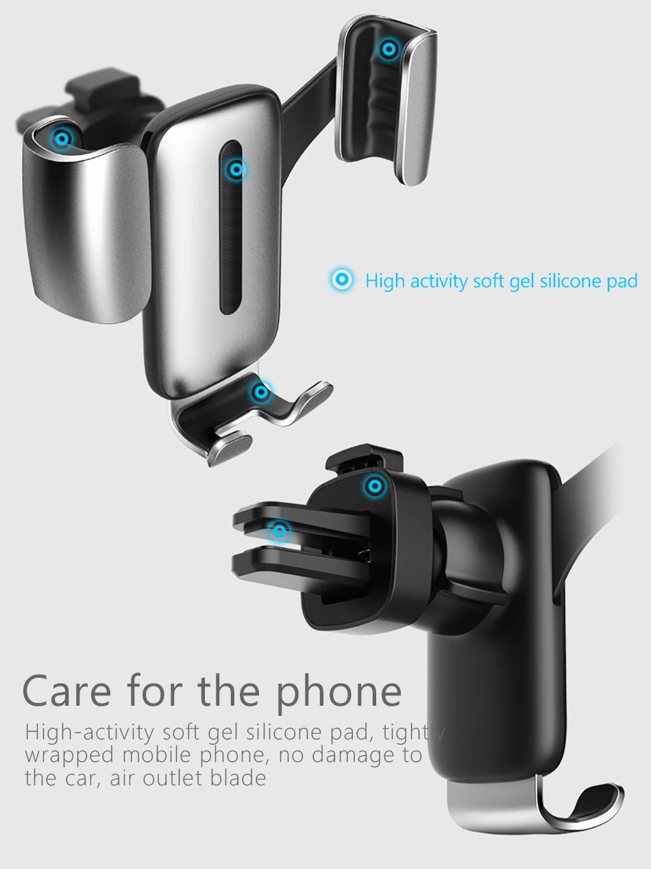!ACCEZZ Universal Air Vent Car Phone Stand Holder For Samsung S9 iPhone X 8 Xiaomi Huawei Bracket Aluminum Alloy Support Holder (9)