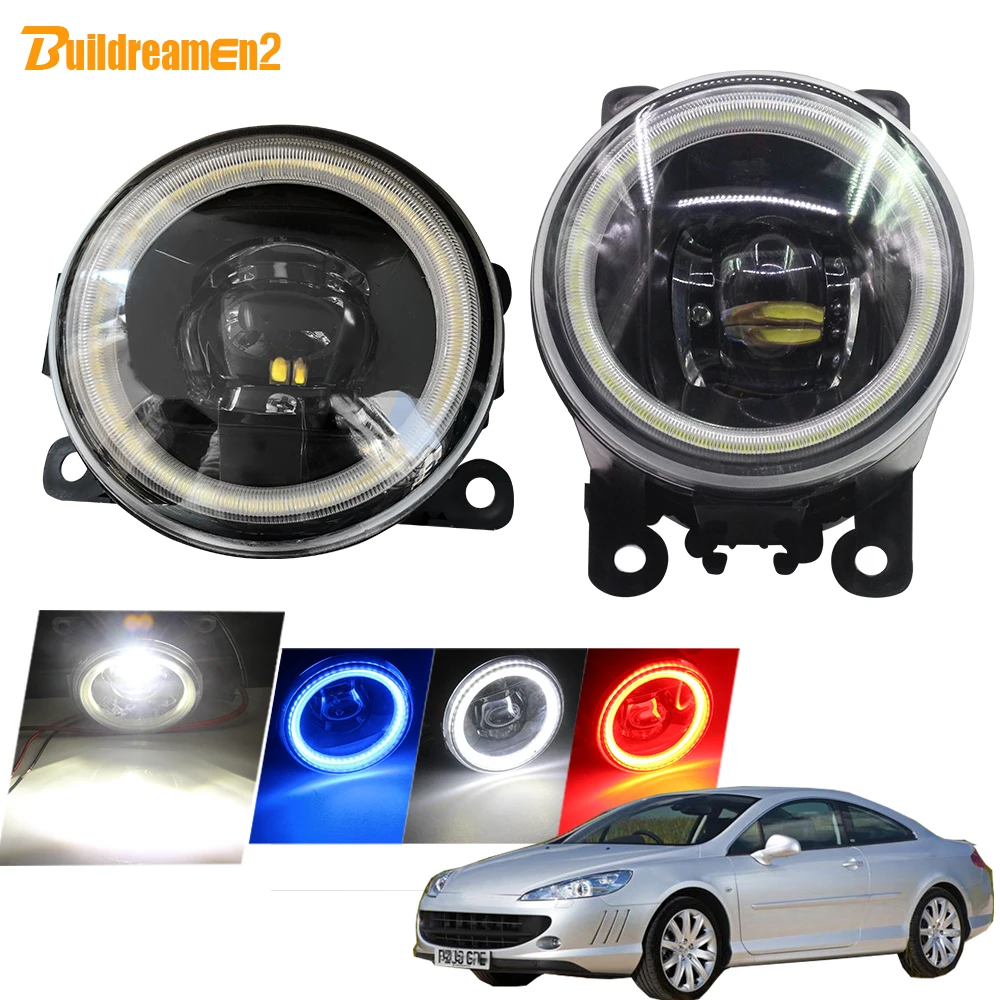 

Buildreamen2 For Peugeot 407 Coupe 6C Car Styling 4000LM LED Fog Light Lens Angel Eye DRL 12V 2005 2006 2007 2008 2009 2010 2011