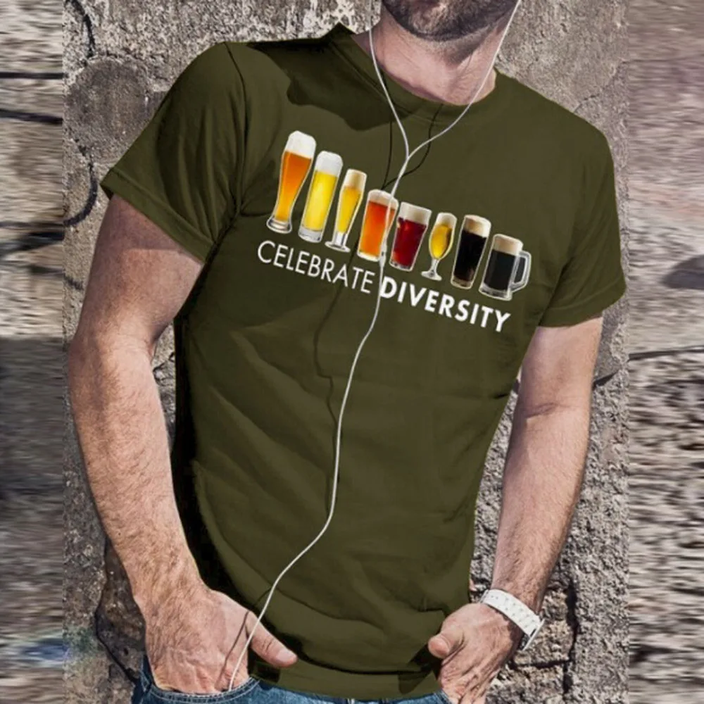 Luxury Summer t shirt men Beer Printed Short Sleeves funny casual short Solid color mens clothing short sleeve sleevvetements Luxury Summer t shirt men Beer Printed Short Sleeves funny casual short Solid color mens clothing short sleeve sleevvetements
