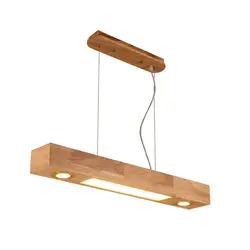 Скандинавский деревянный длинный светодиодный подвесной светильник для ресторана, Креативный светодиодный светильник с длинной