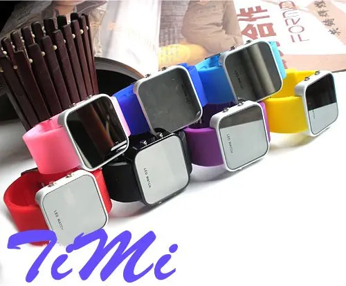 

New jelly Stylish LED Digital Date mix color Sport Watch silicone watch cool