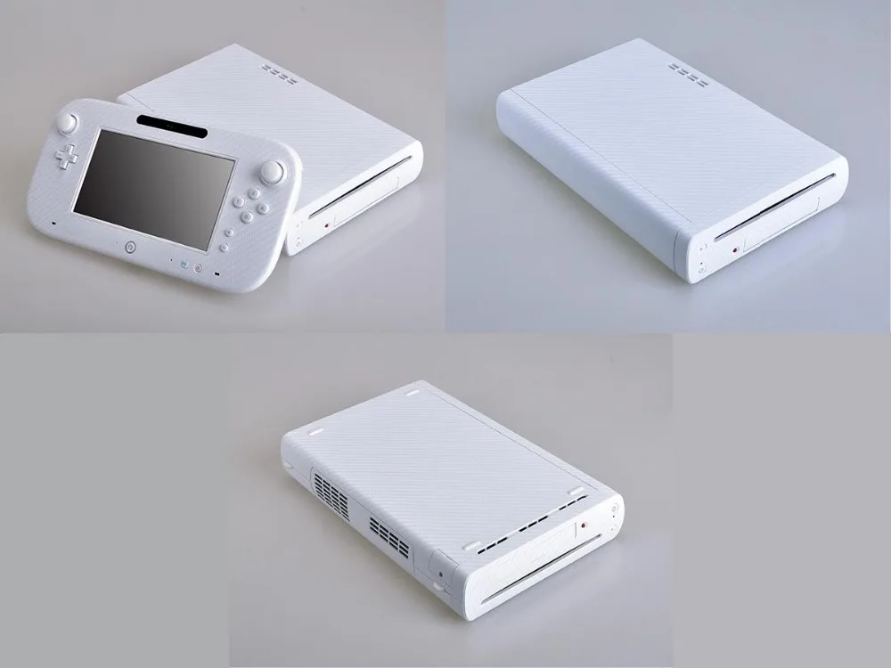 

White Carbon Fiber Vinyl Skin Sticker Protector for Nintendo Wii U and controller skins Stickers