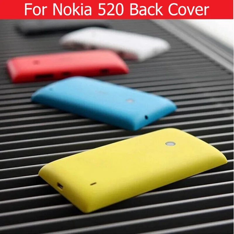 100% new back cover for nokia 520 back battery housing door for Microsoft Lumia nokia 520 rear cover without logo +1X film free