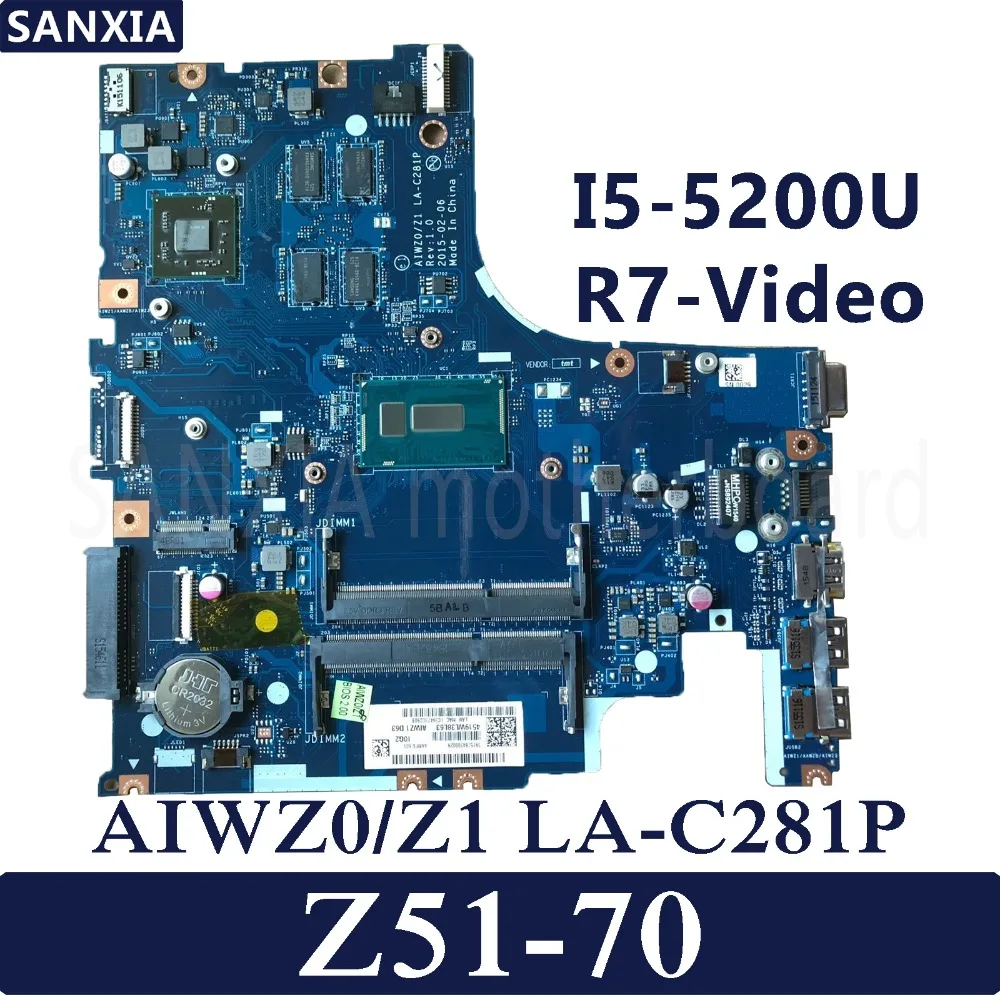 KEFU AIWZ0/Z1 LA-C281P اللوحة المحمول لينوفو Z51-70 اختبار اللوحة الأصلية I5-5200U R7-Video