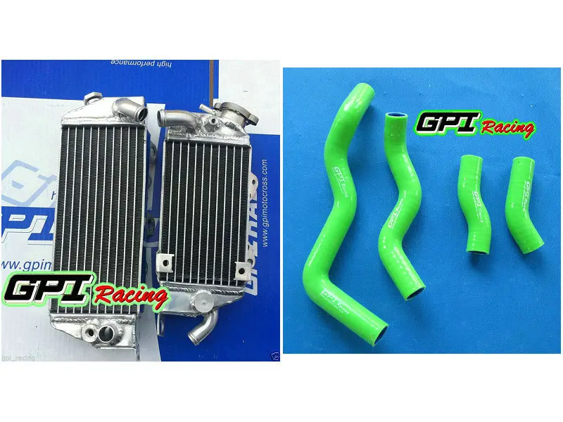 

for Kawasaki GPI aluminum racing Radiator +green hose KLX 300 KLX300 1997-2007 2