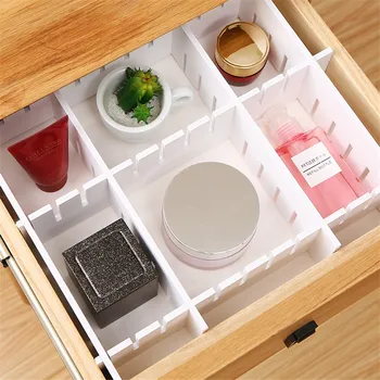 

4YANG Adjustable Plastic Drawer Closet Grid Divider Tidy Organizer Container Home Storage Plastic Drawers Dividers Adjustable