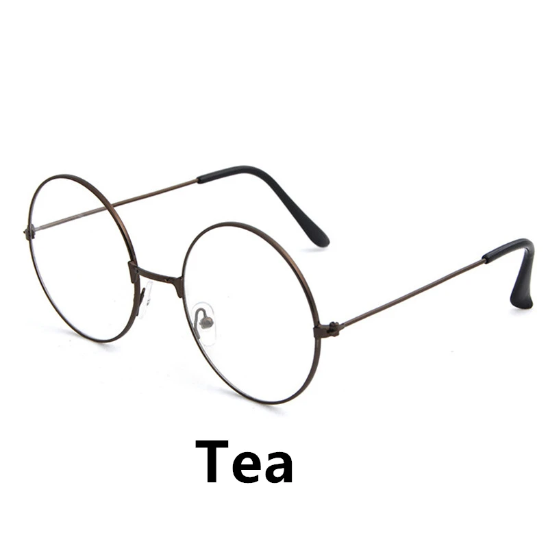 Tea Модные прозрачные круглые очки, прозрачная оправа, женские очки, очки для близорукости, мужские очки, оправа для умников, оптическая оправа - Цвет оправы: Tea