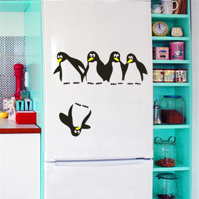 Best Quality funny penguin wall stickers for kitchen fridge dining room bathroom nursery wall art decor diy vinyl decals kids gift Best Quality funny penguin wall stickers for kitchen fridge dining room bathroom nursery wall art decor diy vinyl decals kids gift