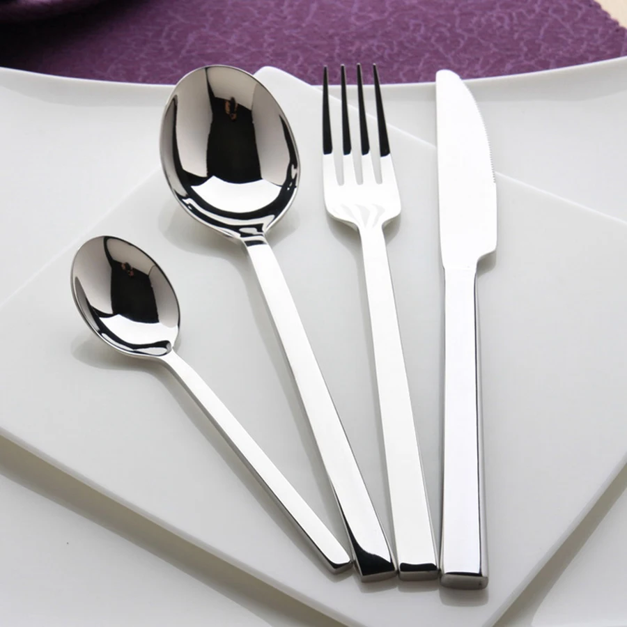 

Flatware Stainless Steel Portable Cutlery Set Spoon Fork Party Outdoor Tools Talher Tableware Faqueiro Inox Flatware Sets 50N008