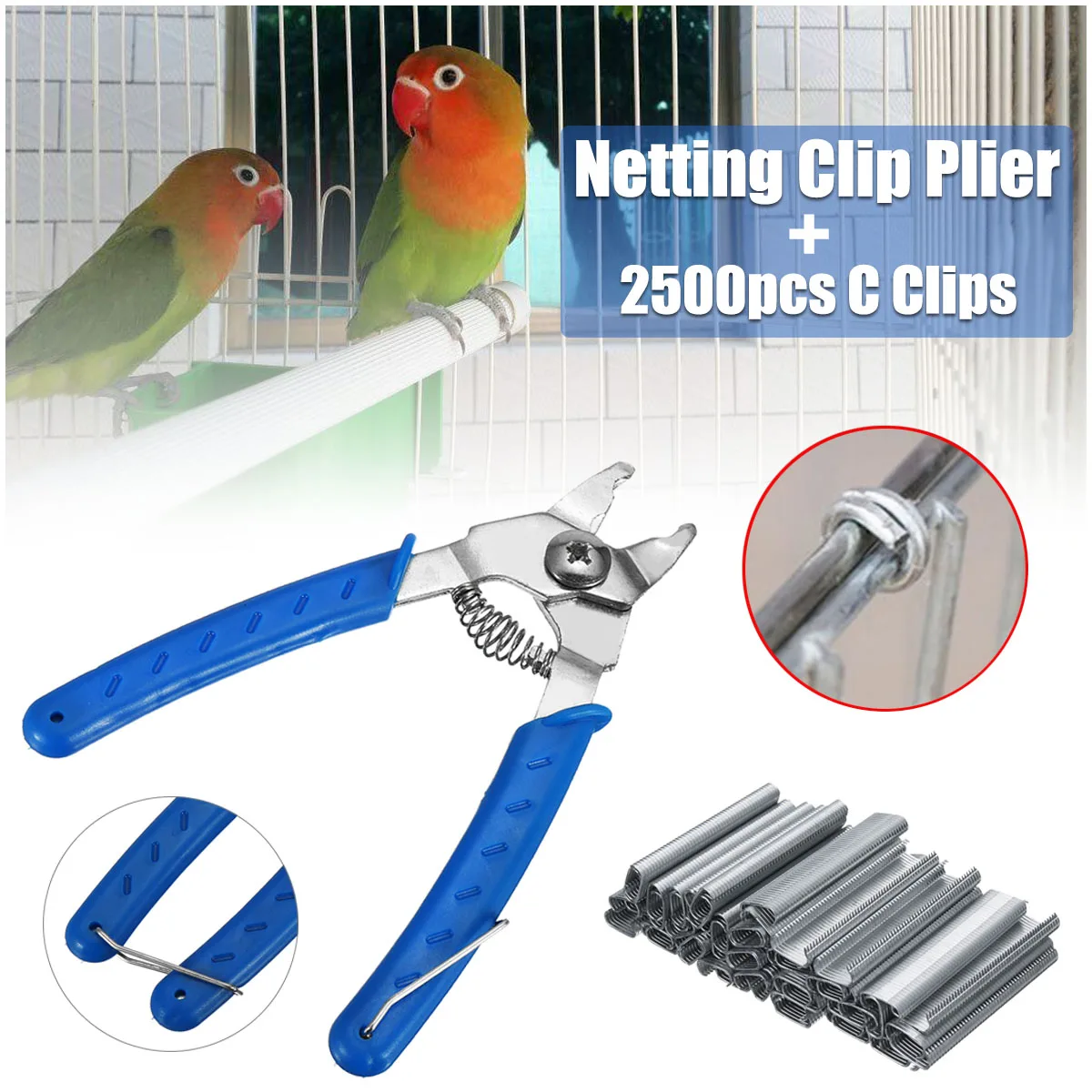 

1 Pcs Poultry Animal Cage Pliers Installation ToolsChicken Bird Mesh Cage Wire Fencing Net Pliers 2500 Pcs C Clips