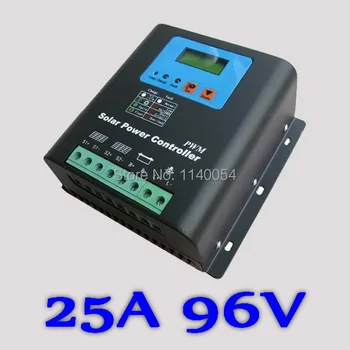 

25A 96V Solar Charge Controller, Home Use 96V Battery Regulator 25A for 2400W PV Solar Panels Modules, LED&LCD Display