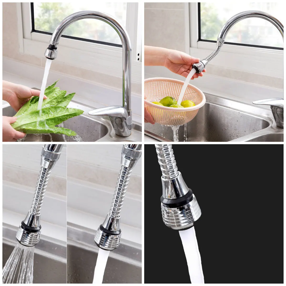 360 Rotating Faucet Extender Bubbler Splash proof Valve Pressure