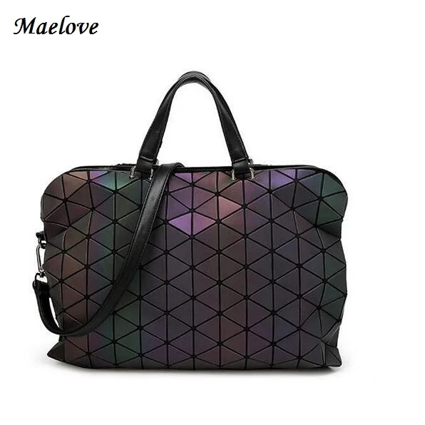 Maelove 2017 Brand Luminous Women Bao Bao Bag High end Geometric Handbags Plaid Shoulder Diamond Lattice