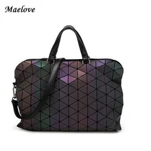 Maelove 2017 A Estrenar Luminoso Mujeres Bolsa de Bao Bao BaoBao de gama Alta Bolsos de Hombro de la Tela Escocesa Geométrico Del Enrejado de Diamante famoso logotipo bolsa