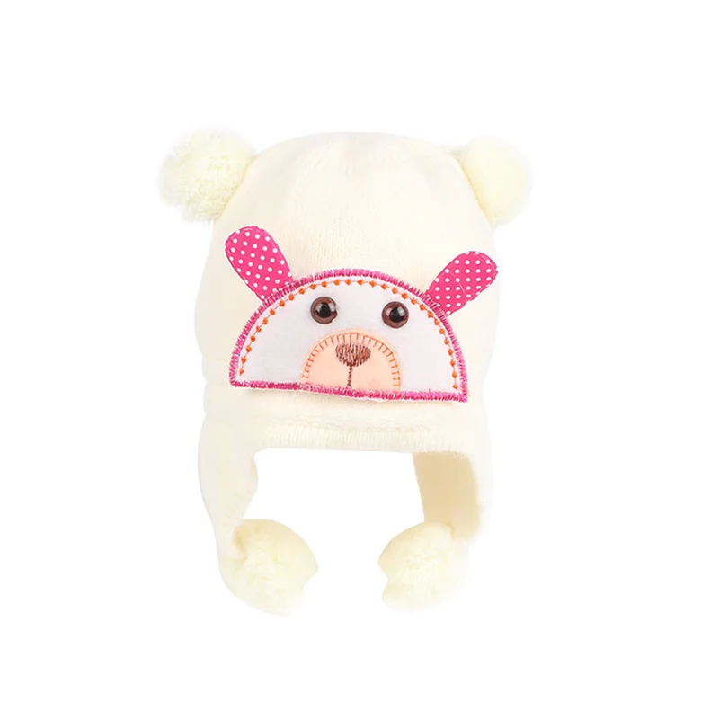 Crochet Baby Beanie Hat Warm Baby Winter Pompon Hat Cotton Soft Knitted Pattern Hat For Newborn Winter Hat Baby Girls Clothing (2)