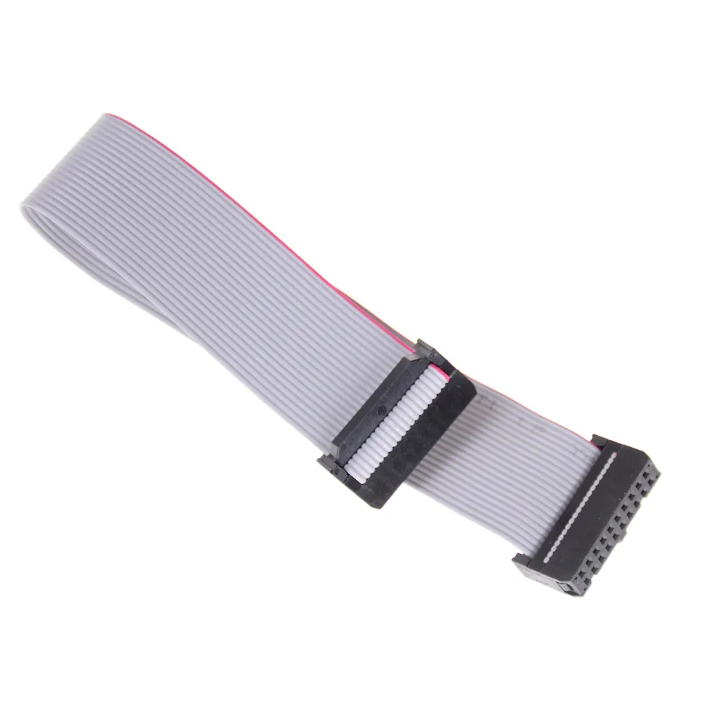 5pcs/lot FC-20P 2.54mm Pitch JTAG AVR Download Cable Wire Connector Gray Flat Ribbon Data Cable Accessories 20cm