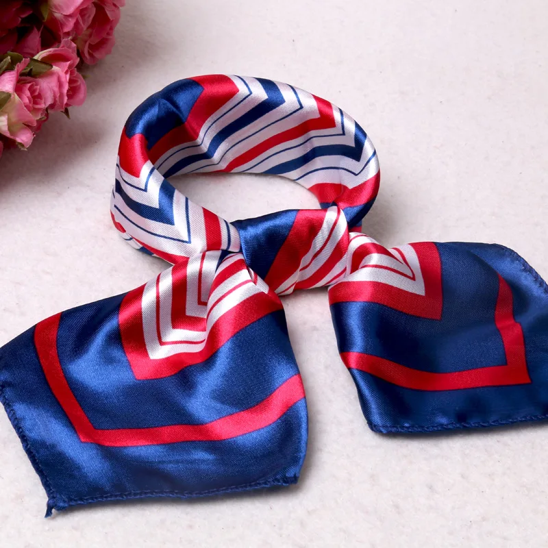 50*50CM Ladies Square Scarf Four Seasons Available fashion Woman's Silk Scarf Hair Tie Kerchief Neck Shawl Wrap
