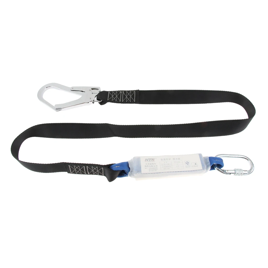 

Single Leg Safety Lanyard Fall Protection Shock Absorber with Snap Hook Connector for Construction Tree Arborist Roofing