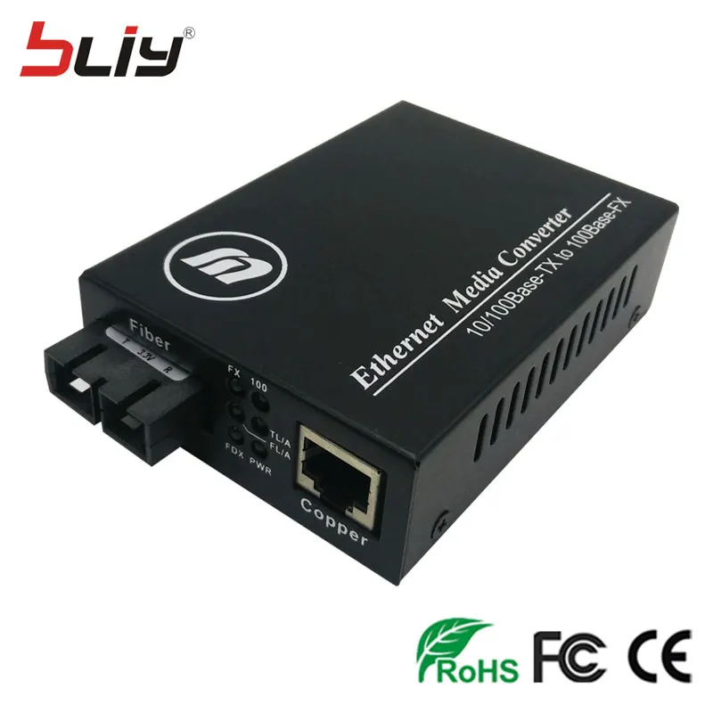 1 pair dual fiber 10/100Base Tx to 10/100Base FX fiber optic media converterin Fiber Optic
