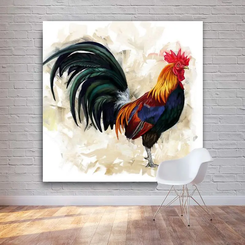 

Canvas Painting Home Decor 1 Piece Rooster Colorful Cock Pictures Living Room Prints Animals Chicken Poster Wall Art Framework