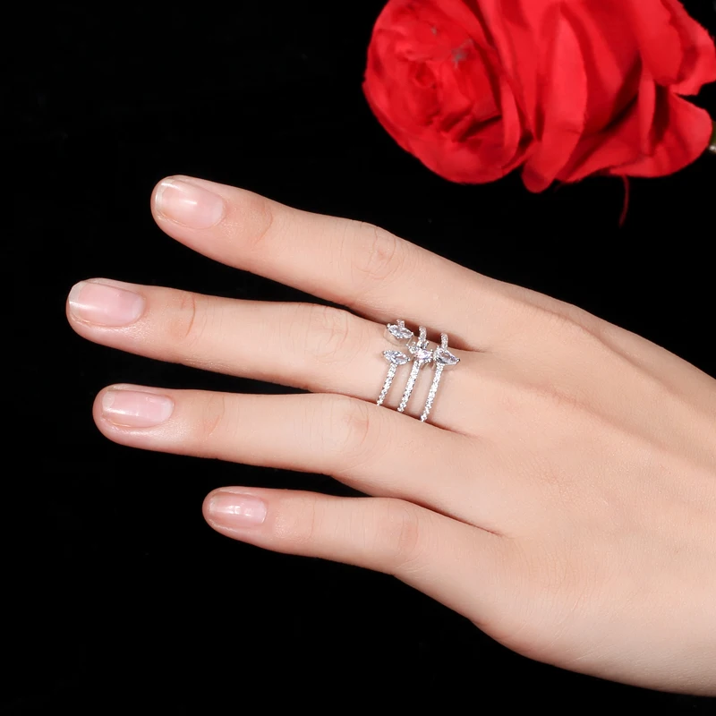CWWZircons регулируемый размер микро проложить кубический цирконий Модные женские открытые манжеты кольцо для женщин обручение Свадебные украшения R126