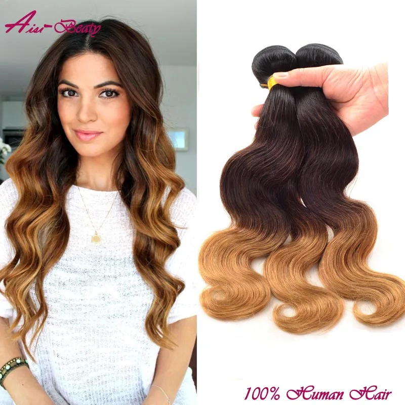 3 bundle deals ombre brazilian hair bundles brazilian virgin hair body wave two and three tone ombre human hair weave extensions