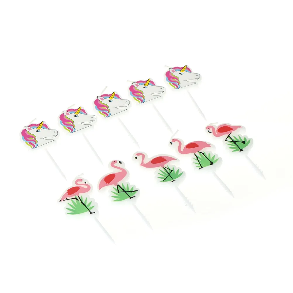 5PCS Flamingo Candle Unicorn Candle Birthday Party Decoration