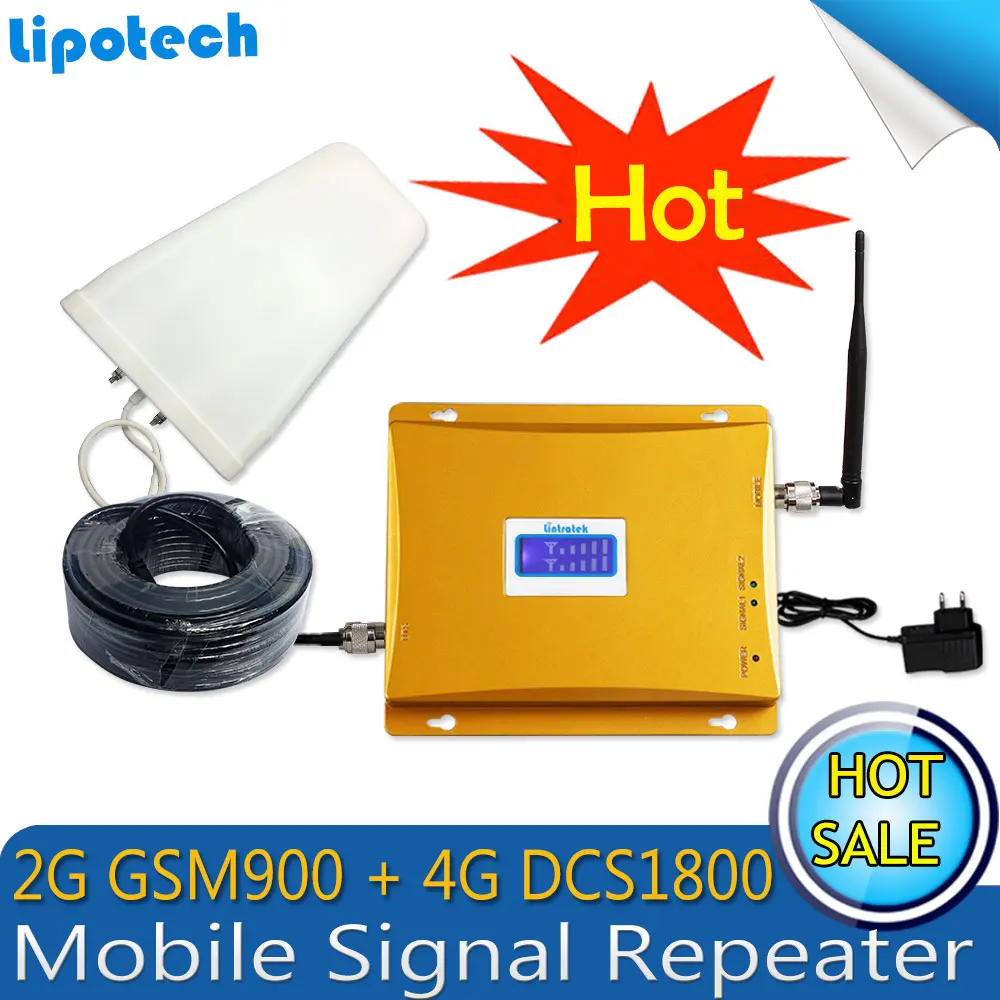 

1 Set LCD Display Repeater High Gain Dual Band Mobile Phone 2G 3G Signal Booster GSM 900 mhz W-CDMA 2100 mhz Signal Amplifier