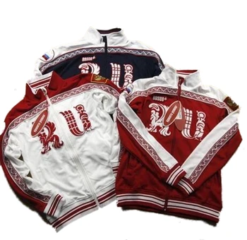 

High Quality Mens Sport Russian National Team Forward Russia Jacket Male Full Pockets Coat For Men Sports Cycling Coats