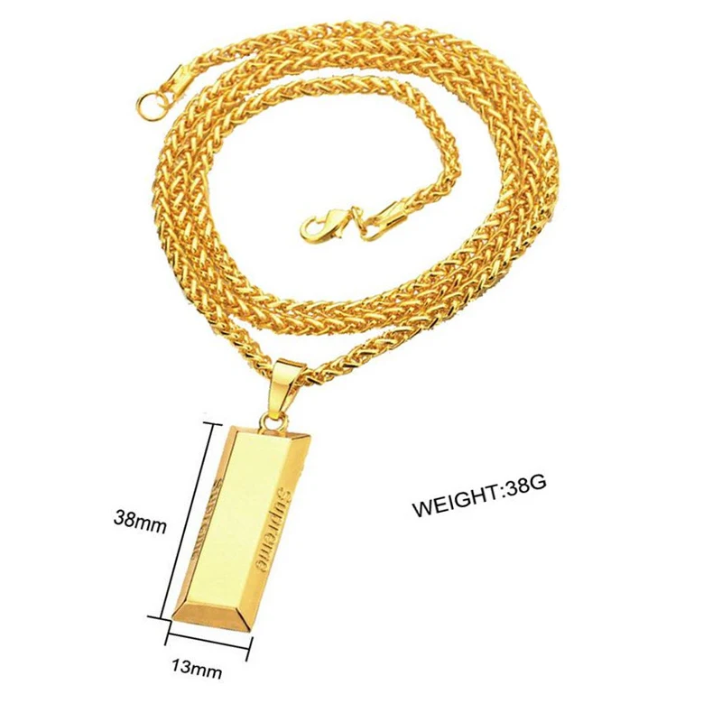 Купить золотой серебряный куб бар цепочки и ожерелья для мужчин хип-хоп ...
