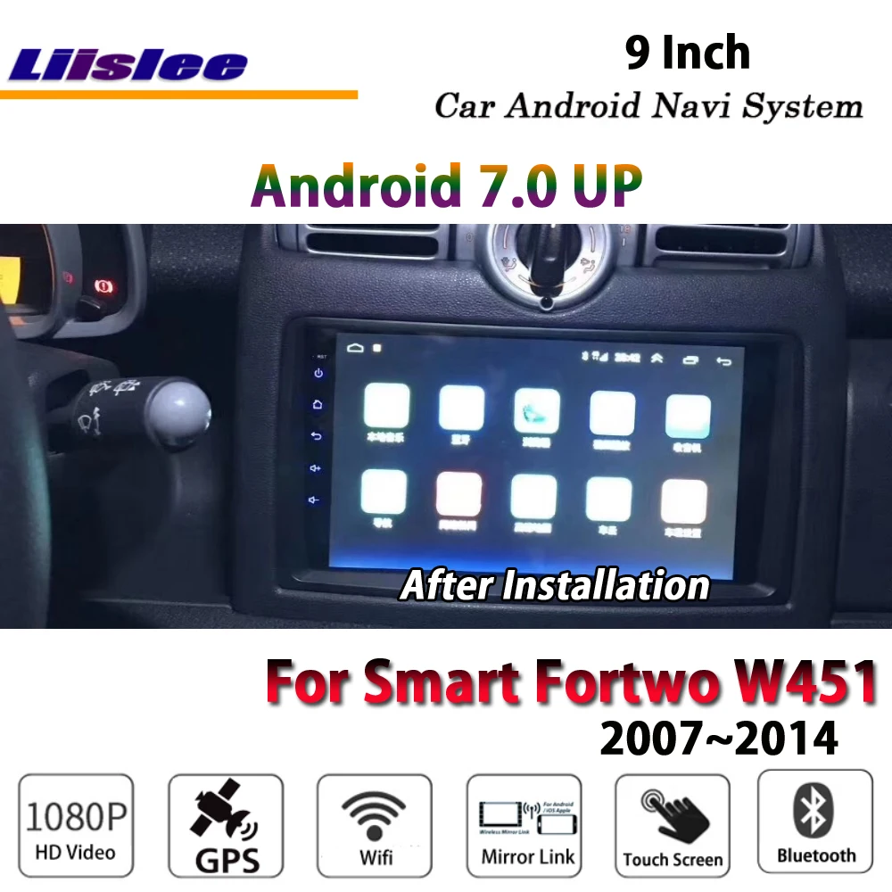 Liislee автомобильный Android 7,1 up для Smart Fortwo W451 2007~ Радио стерео Wifi Carplay gps Navi карта навигационная система Мультимедиа