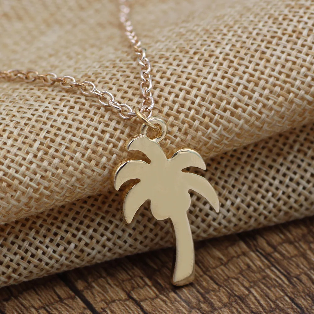 Simple Design Tiny Plant Necklace Jewelry Coconut Tree Necklace Jewelry