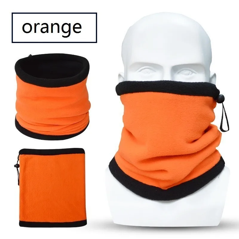 JAMONT Популярные двухслойные многоцелевой Полярный Манишка из флиса уха теплые, маска шляпа для спорта на открытом воздухе - Цвет: orange