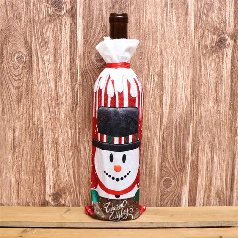 Christmas Xmas Wine Bottle Covers Bag Santa Claus Snowman Bottle Cover Dinner Table Decoration for Home New Year Products #2o26 (1)