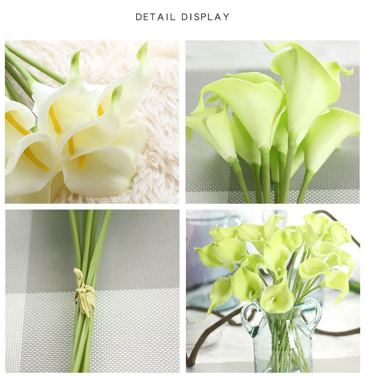 10pcs Calla Lily Bridal Wedding Bouquet head Latex Real Touch Flower Bouquets White (4)