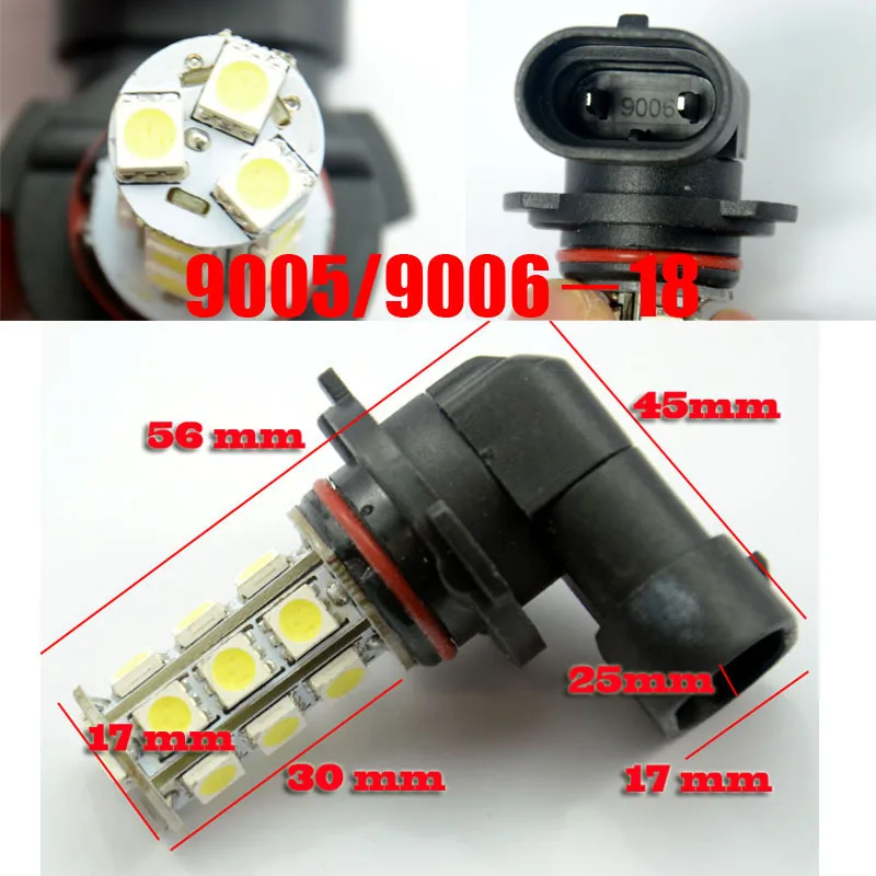 AutoEC 100 X Фар Автомобиля 18 smd 5050 9005 9006 HB3 HB4 DRL дневного вождения Туман Глава Лампа лампа белого и синего цвета# LI02