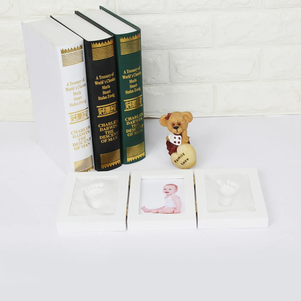 Newborn Inkpad Handprint Footprint Imprint Solid Wooden Photo Frame Kit Casting Baby Care Air Drying Soft Clay Baby Souvenirs Newborn Inkpad Handprint Footprint Imprint Solid Wooden Photo Frame Kit Casting Baby Care Air Drying Soft Clay Baby Souvenirs