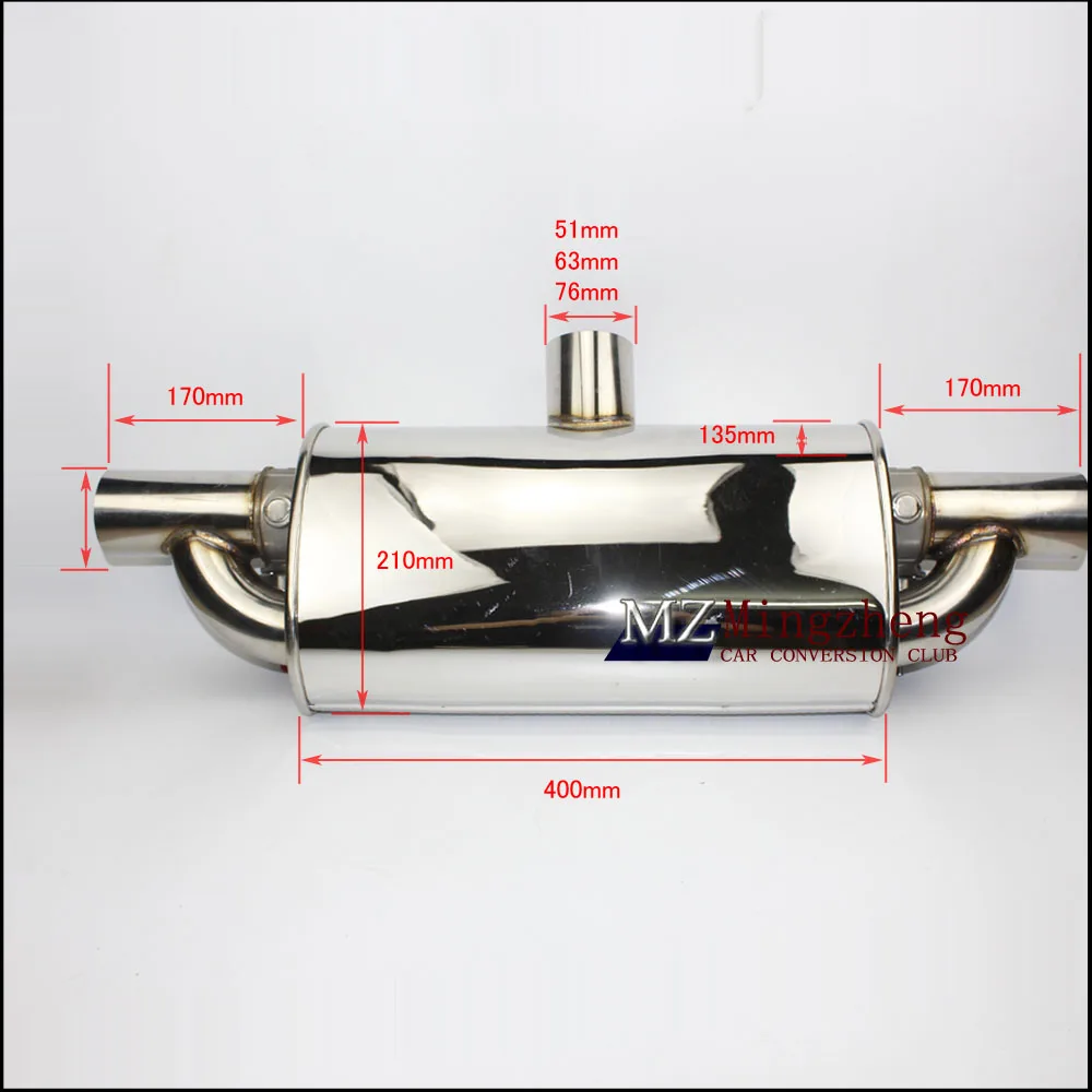 Автомобиль модифицированный двойной клапан управления гоночный звук выхлопной трубы 2 2,5 3 дюйма Диаметр из нержавеющей стали материал t-тип глушитель