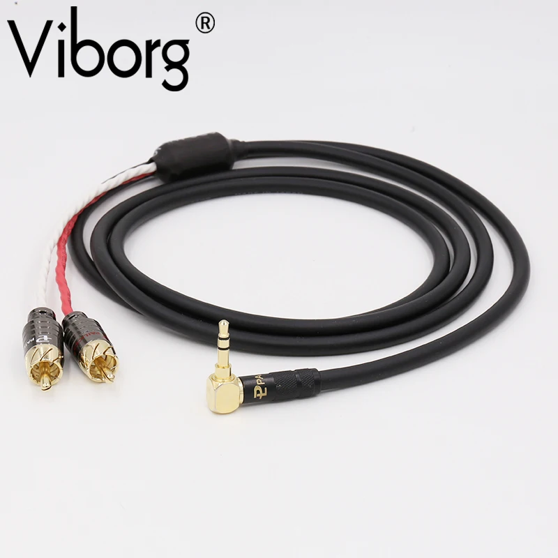 RH0003 Hi Fi аудио кабель 2 rca на 3 5 мм угловой разъем 1 видео кабель audio cable rca rca to 3.5mm2 3.5mm | Кабели VGA -32706345894