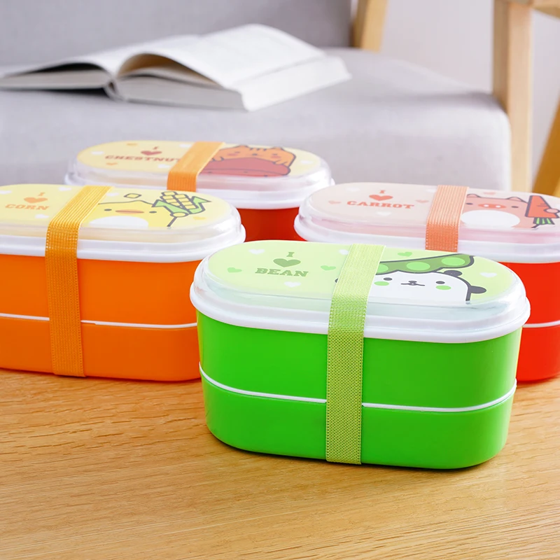 6 цветов Мультфильм Портативный Ланч бокс микроволновая печь Bento коробки