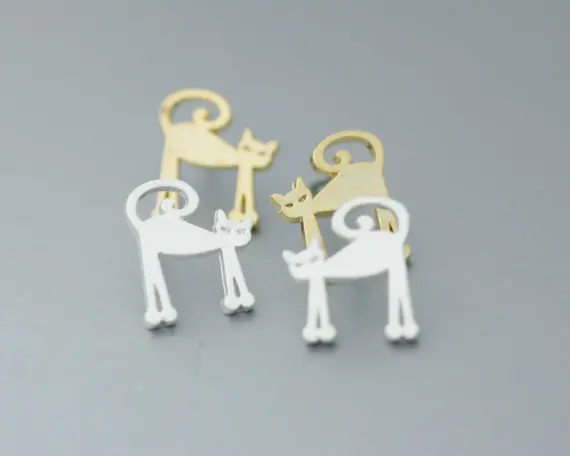 Fashion Angry Kitty Cat stud earrings Jewelry For Women | Украшения и аксессуары